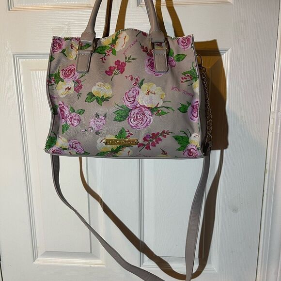 Betsey Johnson Synthetic Satchel/shoulder bag Floral&Pearl large pink bow accent - Picture 3 of 12